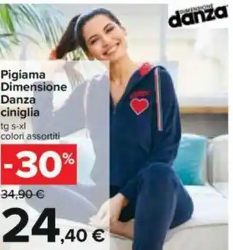 Carrefour Pigiama Dimensione Danza Ciniglia tg s-xl offerta