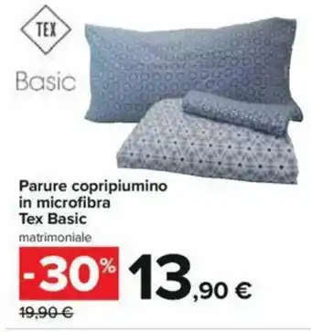 Carrefour Tex Basic Parure Copripiumino in Microfibra offerta
