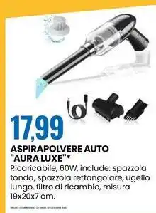 Eurospin Aspirapolvere auto "aura luxe" offerta