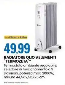 Eurospin Radiatore olio 9 elementi "TERMOZETA" offerta