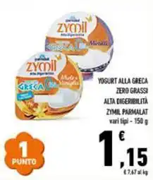 Conad Superstore Yogurt alla greca zero grassi alta digeribilità zymil PARMALAT offerta