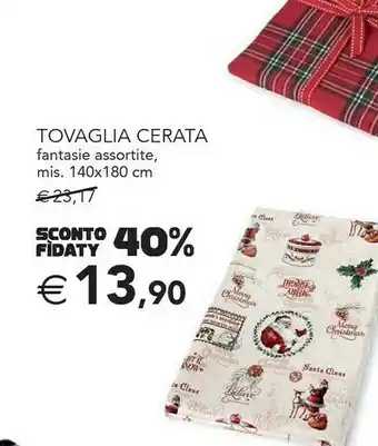 Esselunga Tovaglia cerata fantasie assortite, mis 140x180 cm offerta