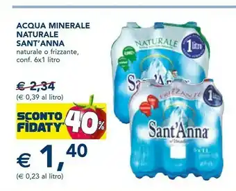 Esselunga Acqua minerale naturale frizzante 1000 g(ml) offerta