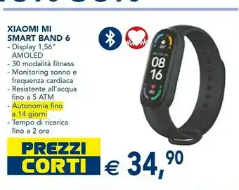 Esselunga Mi smart band 6 amoled tracciatore di attività da braccio 3,96 cm (1.56") nero offerta