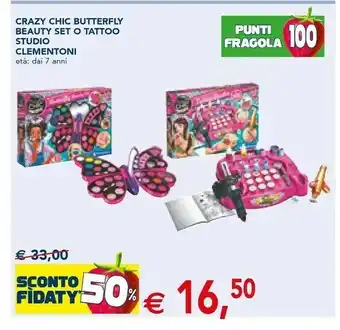 Esselunga Crazy chic butterfly beauty set o tattoo studio offerta
