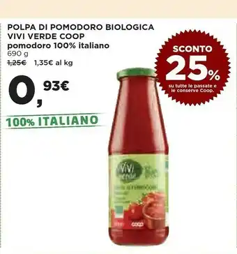 Coop Coop - vivi verde polpa di pomodoro biologica 690 g(ml) offerta