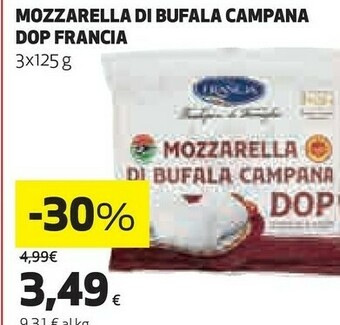 Coop Francia - mozzarella di bufala campana dop offerta
