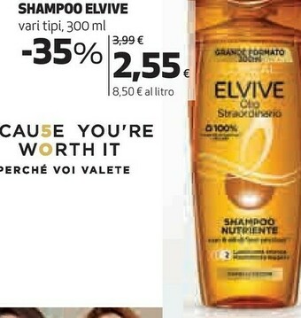 Coop L’oréal paris elvive multivitamines - 250 ml - shampoo donne offerta
