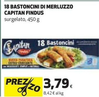 Coop 18 bastoncini con 100% filetti di merluzzo 450 g(ml) offerta
