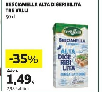 Coop Trevalli besciamella alta digeribilità offerta