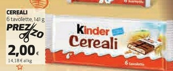 Coop Kinder cereali offerta