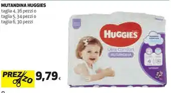 Mutandina taglia 4. 36 pezzi o taglia 5, 34 pezzi o taglia 6, 30 pezzi