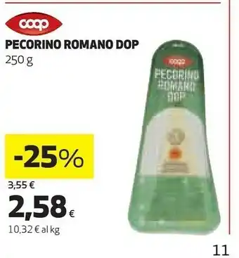 Ipercoop Coop - pecorino romano 250 g(ml) offerta