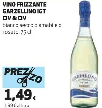 Ipercoop Vino frizzante garzellino igt offerta