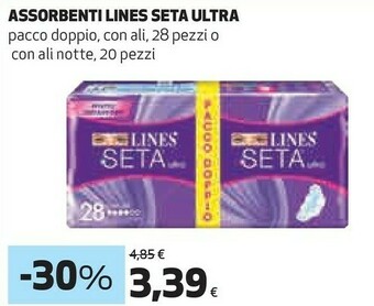 Ipercoop Assorbenti seta ultra offerta