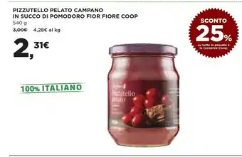 Ipercoop Coop pizzutello pelato campano in succo di pomodoro fior fiore offerta