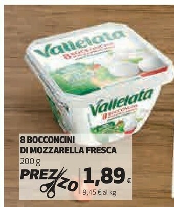 Ipercoop 8 bocconcini di mozzarella fresca 200g offerta