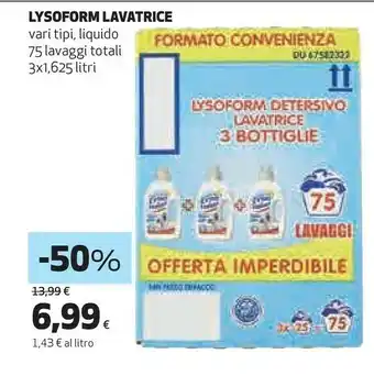 Ipercoop Detersivo liquido lavatrice 75 lavaggi offerta