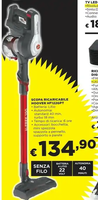 Hoover h-free 100 hf122gpt 011 titanio senza sacchetto