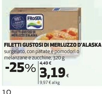 Coop Filetti gustosi di merluzzo d'alaska con patate e pomodori 320 g(ml) offerta