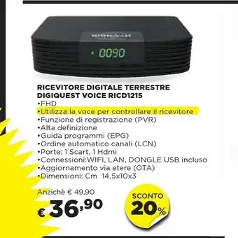 Coop Ricd1215 set-top box tv ethernet (rj-45), terrestre full hd nero offerta