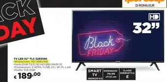 Coop 32es560 tv 81,3 cm (32") hd smart tv wi-fi nero offerta