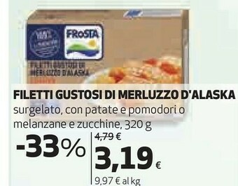 Coop Filetti gustosi di merluzzo d'alaska con patate e pomodori 320 g(ml) offerta