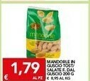 TuoDi Mandorle in guscio tostate/ salate offerta