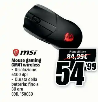 MediaWorld Clutch gm41 lightweight mouse mano destra usb tipo a ottico 16000 dpi offerta