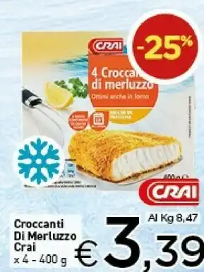Crai Crai - 4 croccanti di merluzzo 400 g offerta