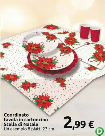Carrefour Coordinato tavola in cartoncino stella di natale offerta
