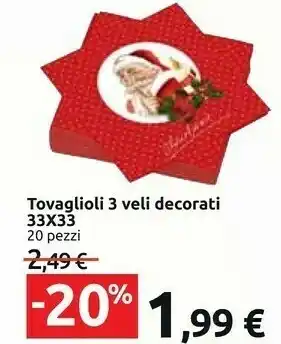 Carrefour Tovaglioli 3 veli decorati offerta