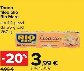 Carrefour Tonno rio mare offerta
