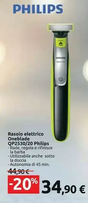 Carrefour Rasoio elettrico oneblade qp2530/20 offerta