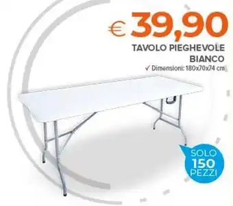 Todis Tavolo pieghevole bianco offerta