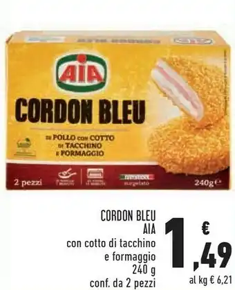 Conad Margherita Cordon bleu con prosciutto e formaggio morbido ripieno 240 g(ml) offerta