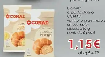 Conad Margherita Cornetti di pasta sfoglia offerta