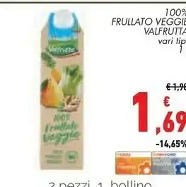 Valfrutta - 100% frullato veggie pera finocchio e zenzero 1000 g(ml)