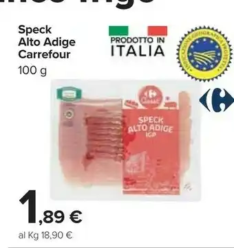 Carrefour Market Speck alto adige offerta