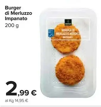 Carrefour Market Burger di merluzzo impanato 200 g offerta