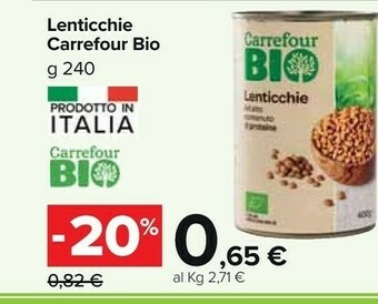 Carrefour Market Carrefour bio lenticchie offerta