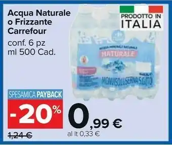 Carrefour Market Acqua naturale o frizzante offerta