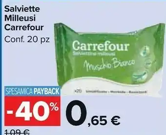 Carrefour salviette milleusi 20 pezzi