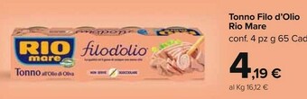 Carrefour Market Tonno filo d'olio offerta