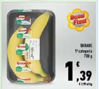 Conad City Conad banane 1' categoria 700 g offerta