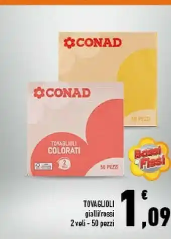Conad City Tovaglioli gialli / rossi offerta