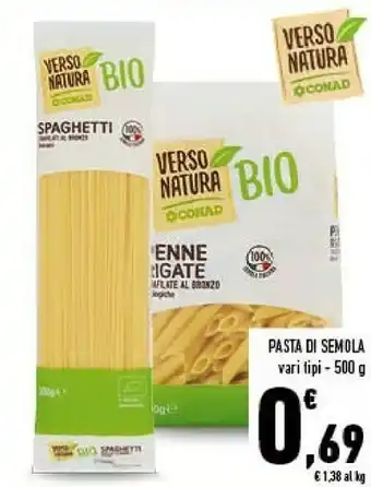 Conad Conad verso natura bio pasta di semola 500 g offerta