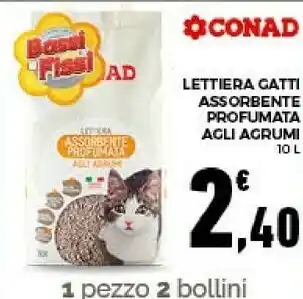 Conad Lettiera gatti assorbente profumata agli agrumi offerta
