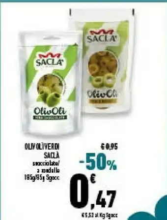 Conad Superstore Olive verdi snocciolate bio 90 g(ml) offerta