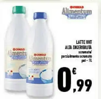 Conad Superstore Latte parzialmente scremato uht ac alimentum 1000 g(ml) offerta